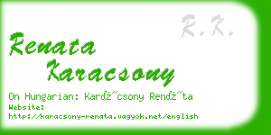 renata karacsony business card